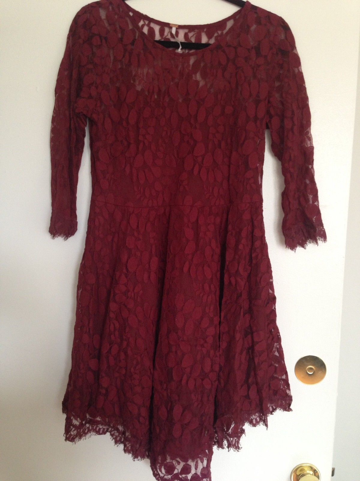 maroon lace dress