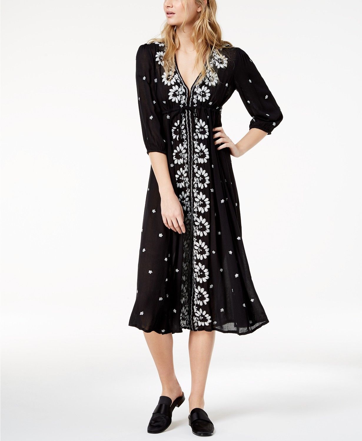 embroidered fable midi dress free people