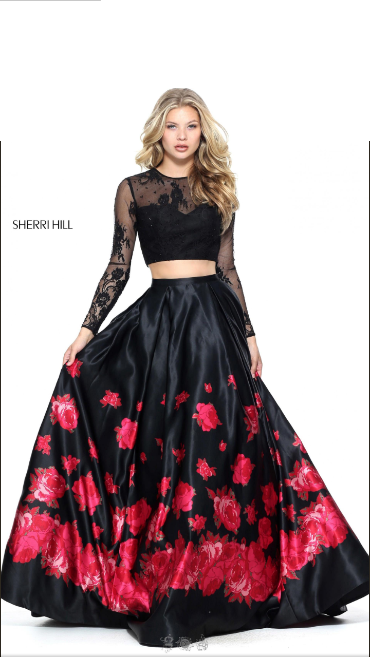 Awesome Sherri Hill 00 Long 2 piece Prom  Formal  Dress  