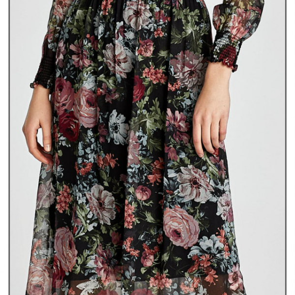 Great ZARA Floral Midi Dress NEW S $89 