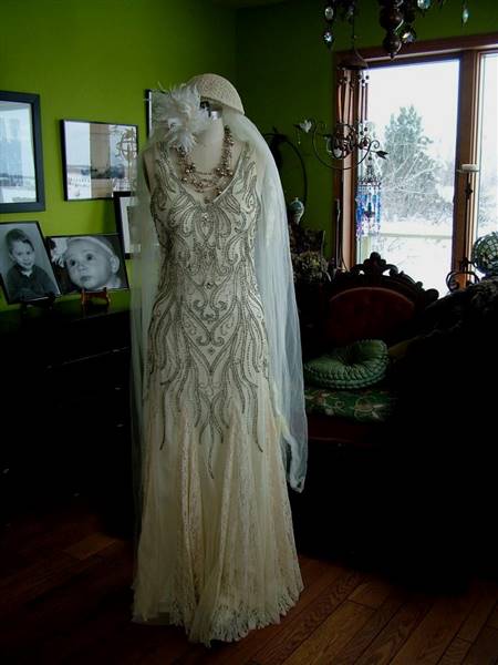 1920s beaded wedding dress