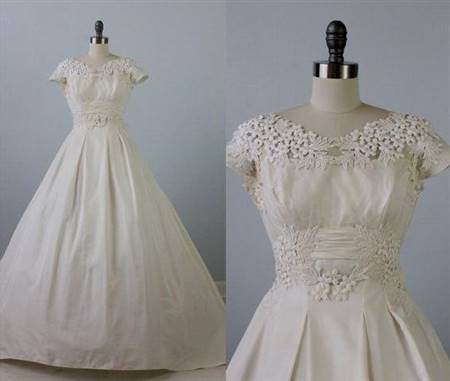 1950s lace wedding dress