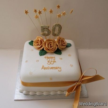 50th Wedding Anniversary Cakes Style and Design Concept