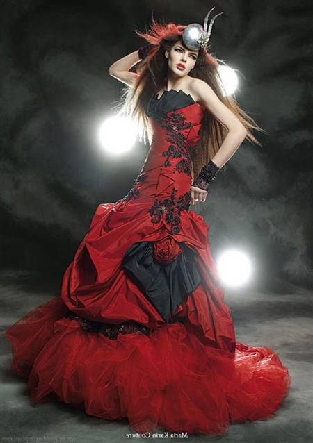 Black and red wedding dresses