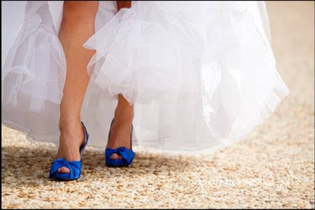Blue wedding heels