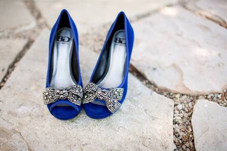 Blue wedding heels