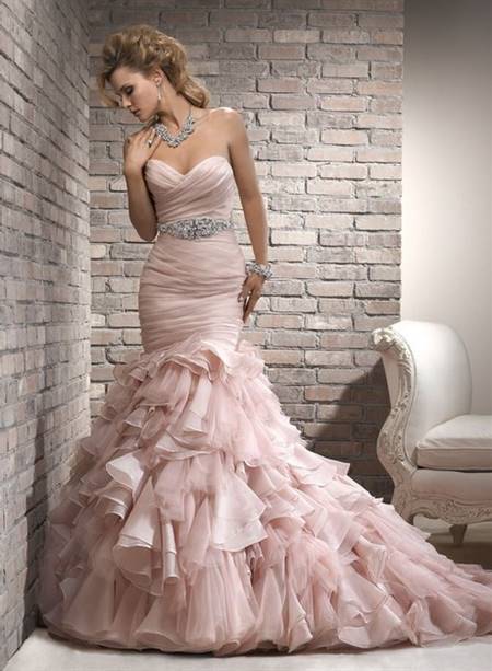 Blush colored wedding gowns
