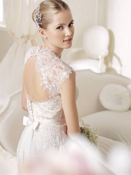 Cap sleeve lace wedding dress