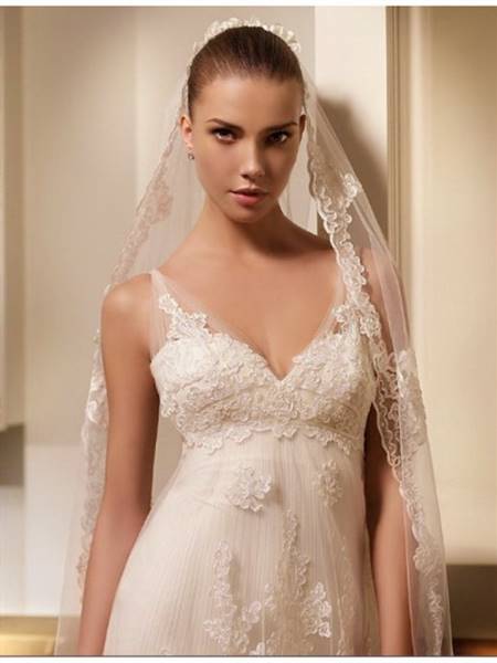 Lace and chiffon wedding dress