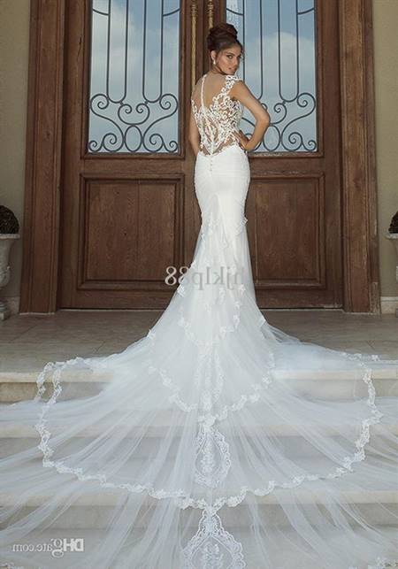 Lace backless wedding dresses