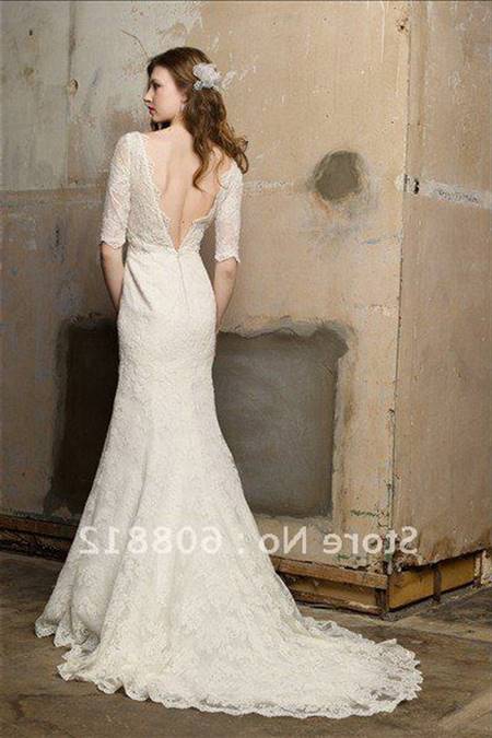 Lace low back wedding dress