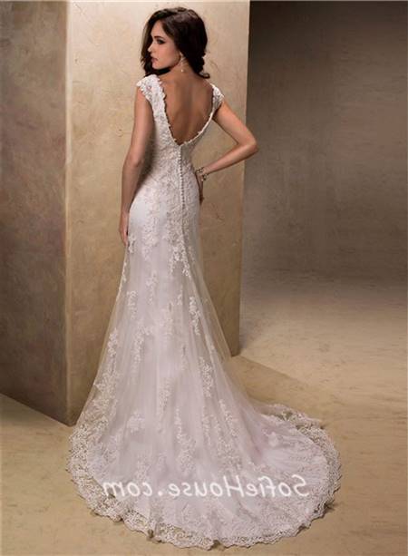 Lace low back wedding dress
