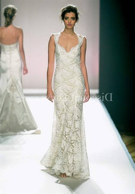 Lace sheath wedding dress