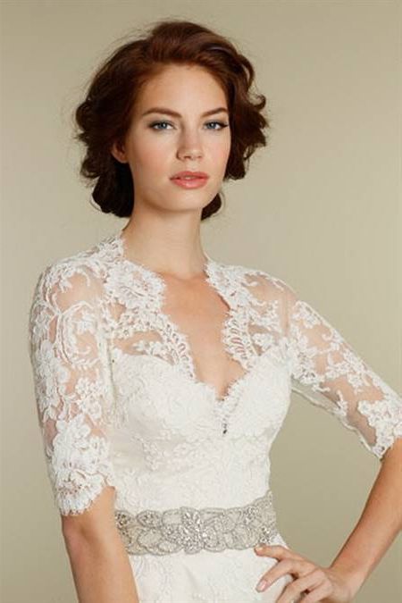 Lace sleeves wedding dress