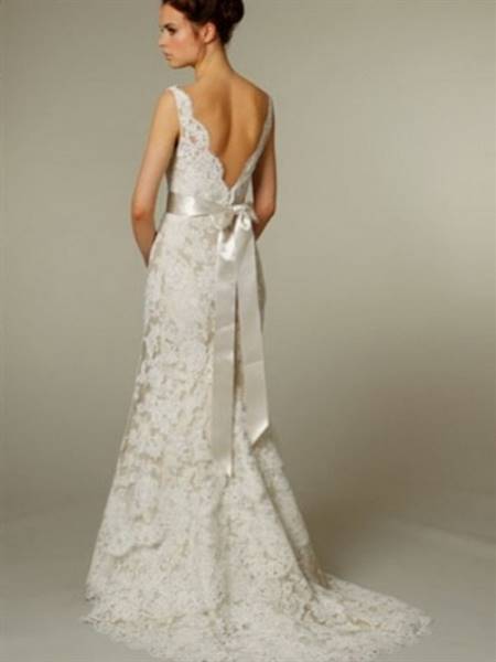 Lace v neck wedding dress