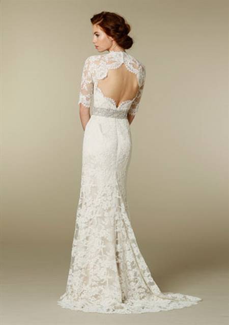Lace wedding dress with sleeves