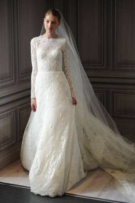 Lace wedding dress with sleeves
