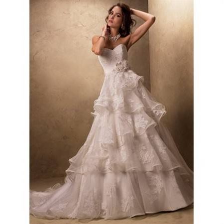 Layered lace wedding dress