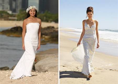 Linen beach wedding dresses