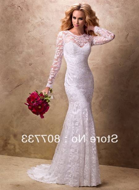 Long sleeve lace wedding gowns