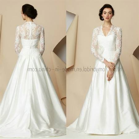 Long sleeve lace wedding gowns