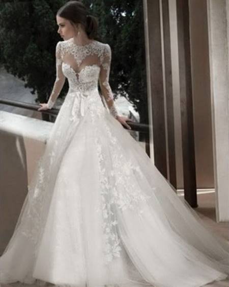 Long sleeve wedding gown