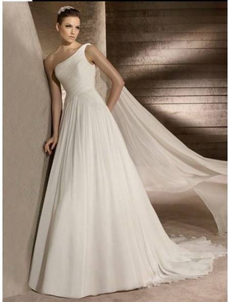 One shoulder wedding dress