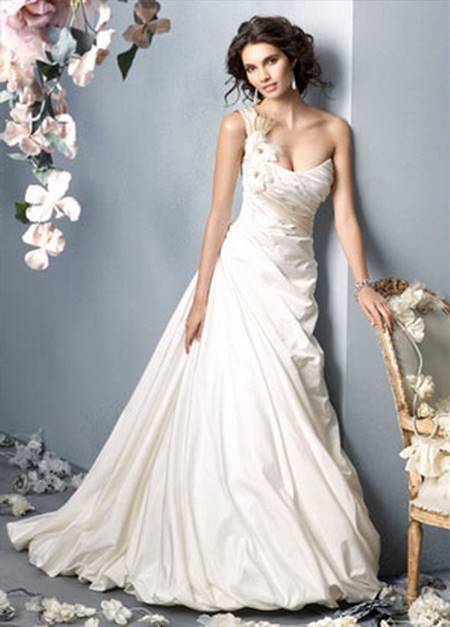 One shoulder wedding dress