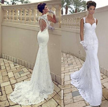 Open back lace wedding dresses