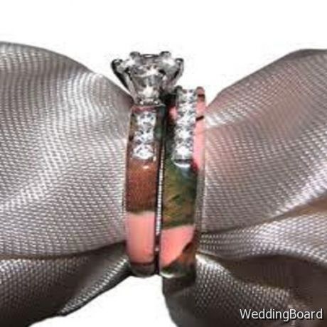 Pink Camo Wedding Ring for Active Couples