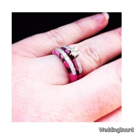 Pink Camo Wedding Ring for Active Couples