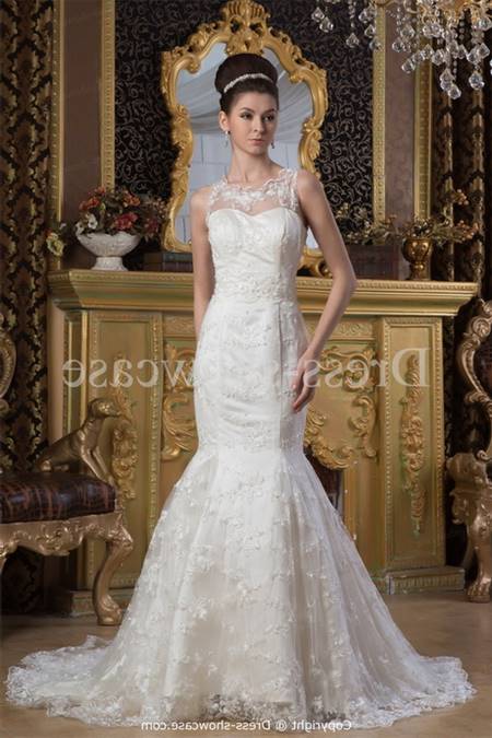 Satin and lace wedding dress