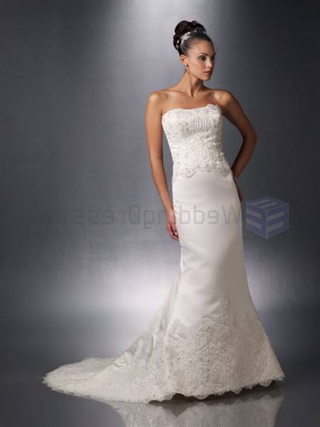 Satin and lace wedding dress