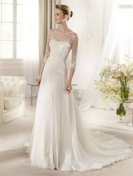 Sheer lace wedding dress