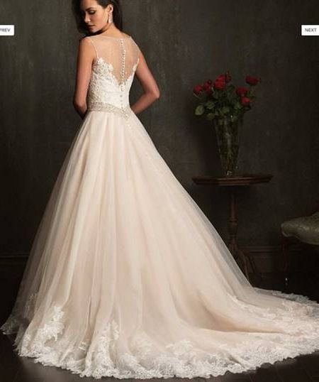 Sheer lace wedding dress