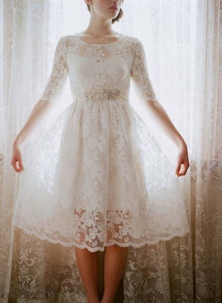 Short wedding dresses lace