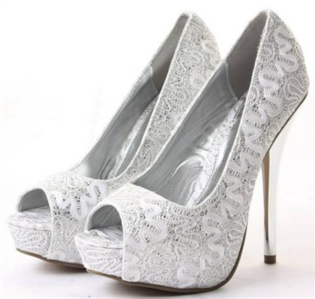 Silver high heels for wedding