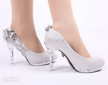 Silver high heels for wedding