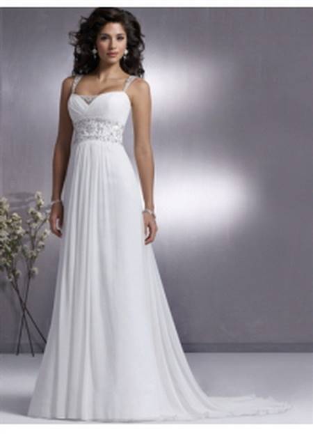 White simple wedding dress