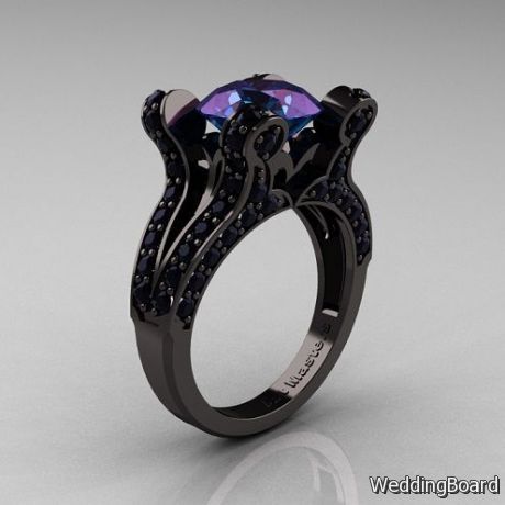 Womens wedding ring black