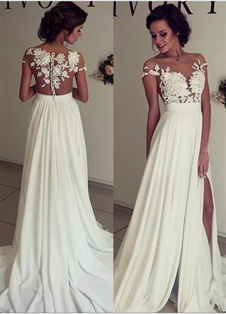a line lace top wedding dress
