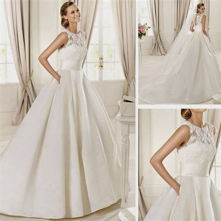 a line lace top wedding dress
