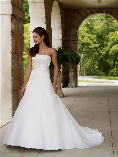 a line strapless wedding dresses