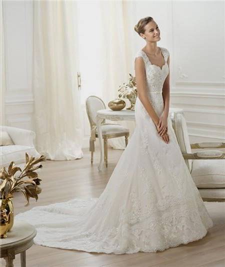 a line wedding dresses with lace sleeves