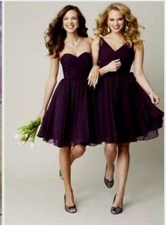 aubergine bridesmaid dresses