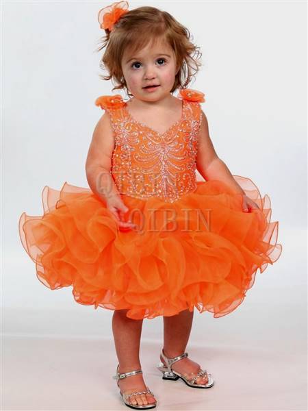 baby flower girl dresses orange