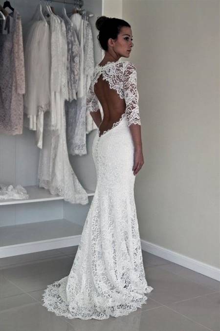 backless wedding dress with sleeves