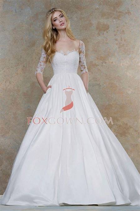 ball gown wedding dresses with lace sleeves