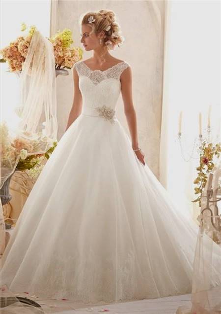 ball gown with cap sleeves