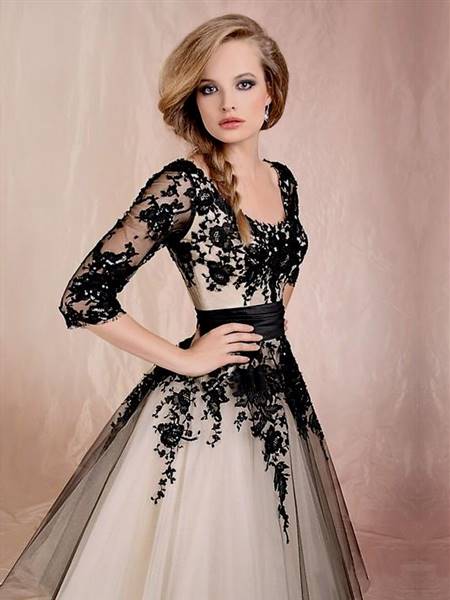 ball gowns with lace sleeves for prom